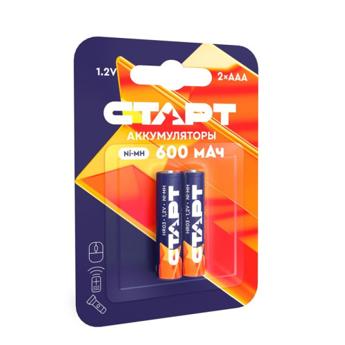 Аккумулятор СТАРТ Ni-MH  HR03 ААА 600mAh BL2 (2 шт.)