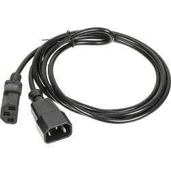 Кабель с разъемом С13 - С14 на проводе ПВС 3*1.00  1.8 метра. черный/ Cable with connector C13 - C14 on wire PVC 3 * 1.00 1.8 meter. black