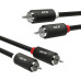 GCR Кабель 5.0m аудио 2 х RCA / 2 х RCA, черный, GCR-54131