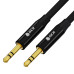 GCR Кабель 2.0m аудио jack 3.5mm/jack 3.5mm черный, GOLD, AL case черный, M/M, GCR-54761