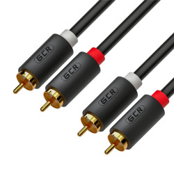 GCR Кабель 20.0m аудио 2 х RCA / 2 х RCA , GOLD, черный, GCR-53114