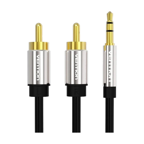 Кабель Vention аудио Jack 3,5 mm M/2RCA M - 3 м Черный