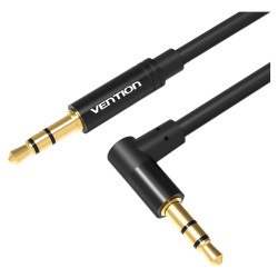 Кабель Vention аудио Jack 3,5 mm M/Jack 3,5 mm M угол 90  - 0.5м Черный