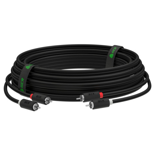 GCR Кабель 20.0m аудио 2 х RCA / 2 х RCA , черный, GCR-54129