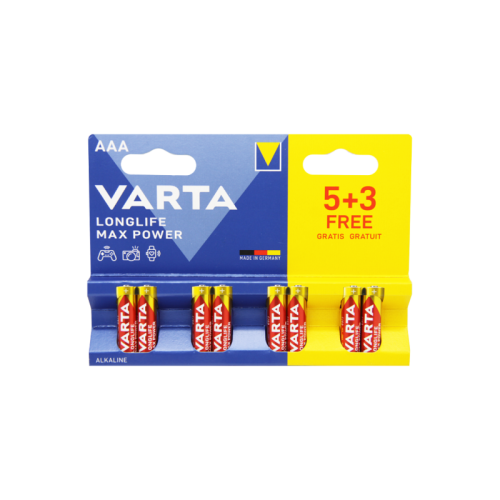 Батарейка Varta LONGLIFE MAX POWER (MAX TECH) LR03 AAA BL8 Alkaline 1.5V (4703) (8/160)