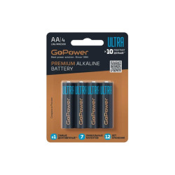 Батарейка GoPower ULTRA LR6 AA BL4 Alkaline 1.5V (4/40/480) (4 шт.)