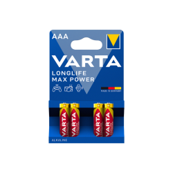 Батарейка Varta LONGLIFE MAX POWER (MAX TECH) LR03 AAA BL4 Alkaline 1.5V (4703) (4/40/200)