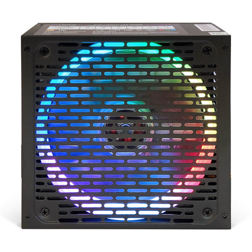 блок питания для ПК 600 Ватт/ PSU HIPER HPB-600RGB (ATX 2.31, 600W, ActivePFC, RGB 140mm fan, Black) 85+, BOX