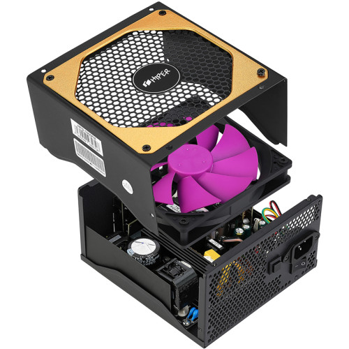 блок питания для ПК 1100 Ватт/ PSU HIPER HPG-1100FM (1100W 80+Gold, 14cm Fan, 220V input, Efficiency 90%, Modular, Black) BOX