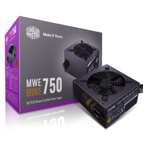 Блок питания 750 Ватт/ Power Supply Cooler Master MWE Bronze, 750W, ATX, 120mm, 8xSATA, 4xPCI-E(6+2), APFC, 80+ Bronze