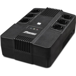 ИБП POWERMAN Brick 600, линейно-интерактивный, 600ВА, 360Вт,   3 евророзетки с резервным питанием, 3 евророзетки с фильтрацией, защита RJ45/RJ11, батарея 12В 7Ач 1 шт.,  293мм х 202мм х 93мм, 4.5 кг./ UPS POWERMAN Brick 600, line-interactive, 600VA, 360W,