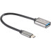 Кабель-адаптер/ Кабель-адаптер  Type-Cm --> USB 3.0 Af , OTG, 1,5A , 5,0Gbps , Alum grey 0,2m Telecom (TC409M)