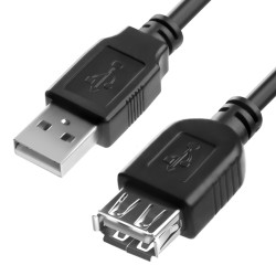 GCR Удлинитель PROF 3.0m USB 2.0, AM/AF, черный, 28/24 AWG