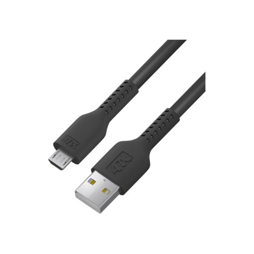 Кабель 0.5m MicroUSB, черный, черный ПВХ