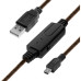 Greenconnect Кабель активный USB 2.0 10.0m Premium GCR-UM2M5P1-BD2S-10.0m, AM / mini 5P, 28/24 AWG экран, армированный, морозостойкий, с усилителем и разъёмом для доп.питания, черно-прозрачный