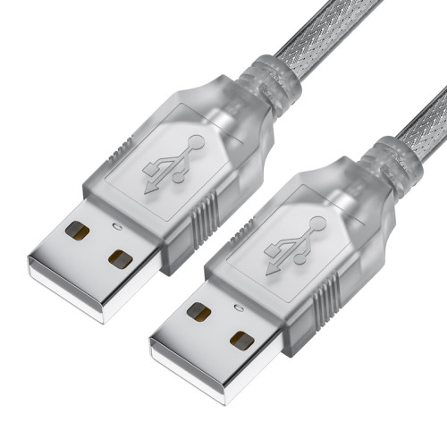 Greenconnect Кабель 0.75m USB 2.0, AM/AM, прозрачный, 28/28 AWG, экран, армированный, морозостойкий, GCR-UM3M-BB2S-0.75m