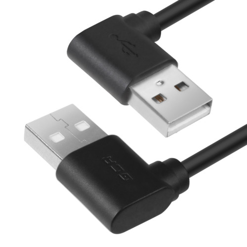 Greenconnect Кабель 0.2m USB 2.0, AM угловой/AM угловой, 28/28 AWG, экран, армированный, морозостойкий, GCR-AUM5AM-BB2S-0.2m