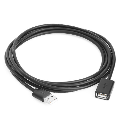 Greenconnect Удлинитель 0.5m USB 2.0, AM/AF, черный, 28/28 AWG, экран, армированный, морозостойкий, GCR-UEC6M-BB2S-0.5m