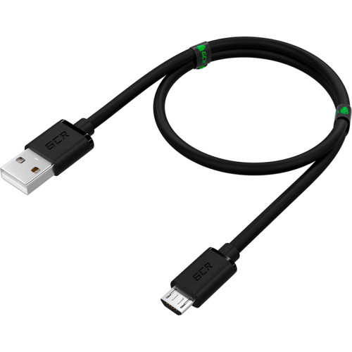 GCR Кабель 1.5m MicroUSB, черный, быстрая зарядка, 28/24 AWG, GCR-53607