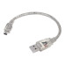 GCR Кабель 0.5m USB 2.0, AM/mini 5P, прозрачный, 28/28 AWG, экран, армированный, морозостойкий, GCR-UM1M5P-BB2S-0.5m