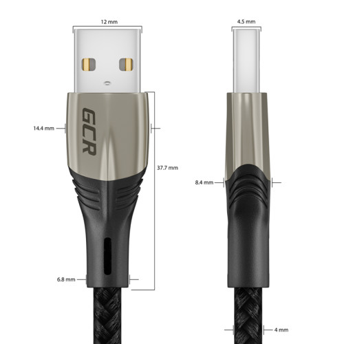 GCR Кабель 1.7m MicroUSB series MERCEDES, BLACK NYLON, быстрая зарядка, GCR-51949