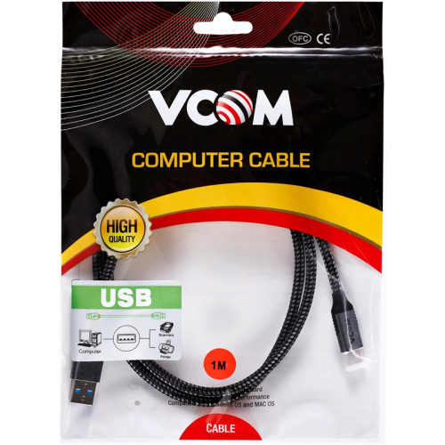 Кабель/ Кабель USB3.2 Gen2, AM->CM, 10Gbs, All Shell 1м VCOM <CU401M-1M>