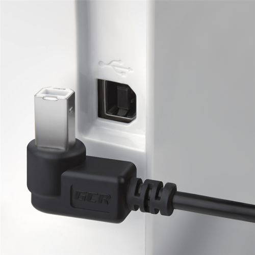 Greenconnect Кабель 1.8m USB 2.0, AM/BM угловой, черный, 28/28 AWG, экран, армированный, морозостойкий, GCR-UPC3M2-BB2S-1.8m