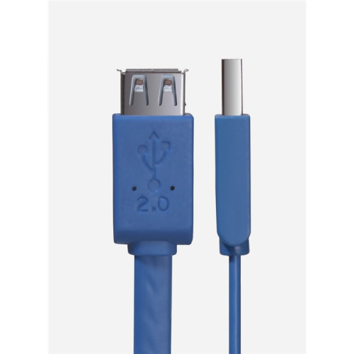 Greenconnect Удлинитель PROF 1.5m USB 2.0, AM/AF, плоский синий, морозостойкий, GCR-UEC2M2-BD-1.5m