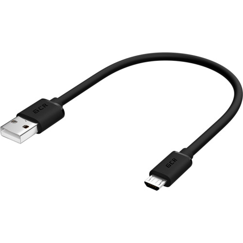 GCR Кабель 0.3m MicroUSB, черный, быстрая зарядка, 28/24 AWG, GCR-53609