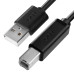 GCR Кабель 1.8m USB 2.0, AM/BM, черный, 28/28 AWG, экран, армированный, морозостойкий, GCR-UPC5M-BB2S-1.8m