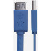 Greenconnect Удлинитель PROF 0.5m USB 2.0, AM/AF, плоский синий, морозостойкий, GCR-UEC2M2-BD-0.5m