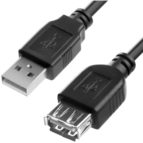 Greenconnect Удлинитель 1.8m USB 2.0, AM/AF, черный, 2 ферритовых кольца, 28/28 AWG, экран, армированный, GCR-51521