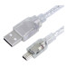 Greenconnect Кабель 1.0m USB 2.0, AM/mini 5P, прозрачный, 28/28 AWG, экран, армированный, морозостойкий, GCR-UM1M5P-BB2S-1.0m