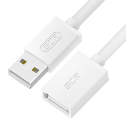 GCR Удлинитель 0.15m USB 2.0, AM/AF, белый, 28/28 AWG, морозостойкий, GCR-52438