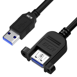 GCR Удлинитель 1.0m USB 3.0, AM/AF крепление под винт, черный, GCR-52918