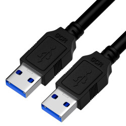 GCR Кабель интерфейсный USB 3.0,  0.5m, AM/AM, черный, двойной экран, армированный, морозостойкий, GCR-53053