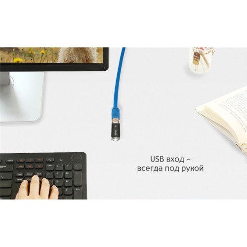 Greenconnect Удлинитель PROF 0.5m USB 2.0, AM/AF, плоский синий, морозостойкий, GCR-UEC2M2-BD-0.5m