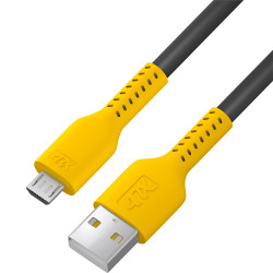 Кабель 0.5m MicroUSB, черный, желтый ПВХ