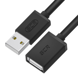 Greenconnect Удлинитель 0.5m USB 2.0, AM/AF, черный, 28/28 AWG, экран, армированный, морозостойкий, GCR-UEC6M-BB2S-0.5m