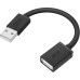 GCR Удлинитель 0.3m USB 2.0 AM/AF, черный, GCR-55066