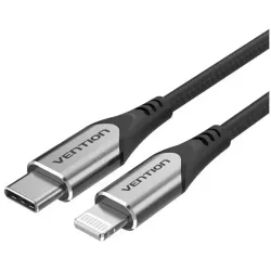 Кабель Vention USB 2.0 CM/Lightning 8M для iPad/iPhone - 1м. Серебристый