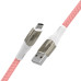 GCR Кабель 1.2m MicroUSB series MERCEDES, PINK NYLON, супер быстрая зарядка, 28/22 AWG, GCR-51954