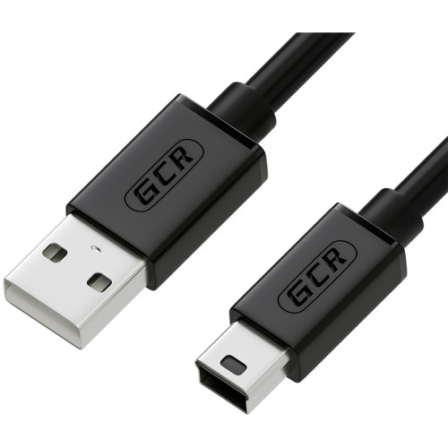 Greenconnect Кабель 1.5m USB 2.0, AM/mini 5P, черный, 28/28 AWG, экран, армированный, морозостойкий, GCR-UM2M5P-BB2S-1.5m