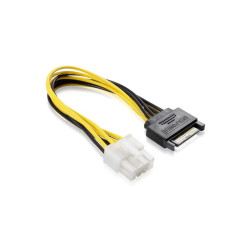 Кабель SATA питания 0.15 m GCR GC- ST219 SATA 15pin / ATX 8pin, медь, пакет