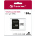 Карта памяти/ Transcend 128GB microSDXC Class 10 UHS-I U1 R95, W45MB/s with SD adapter