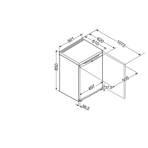 Минихолодильник Liebherr/ 85x50.1x62, однокамерный, объем 138л, белый