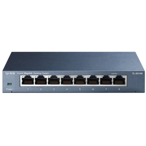 Коммутатор/ 8-port Desktop Gigabit Switch, 8 10/100/1000M RJ45 ports, metal case