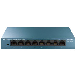 Коммутатор/ 8 ports Giga Unmanagement switch, 8 10/100/1000Mbps RJ-45 ports, metal shell, desktop and wall mountable, plug and play, support 802.1p QoS, power saving