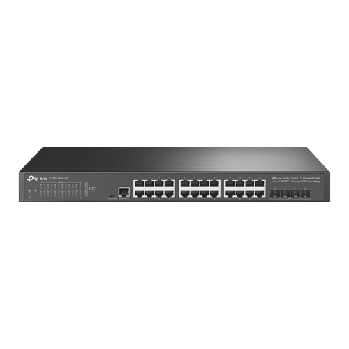 Коммутатор/ JetStream™ 24-Port Gigabit L2+ Managed Switch with 4 10GE SFP+ Slots and UPS Power Supply