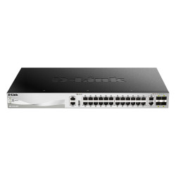 Коммутатор/ DGS-3130-30TS L3 Managed Switch with 24 10/100/1000Base-T ports and 2 10GBase-T ports and 4 10GBase-X SFP+ ports.